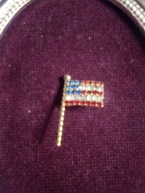 Flag pin with gems